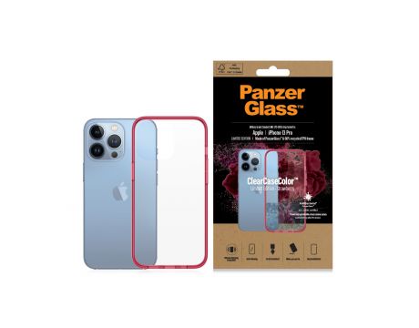 PanzerGlass ClearCaseColor Strawberry за Apple iPhone 13 Pro, прозрачен/червен на супер цени