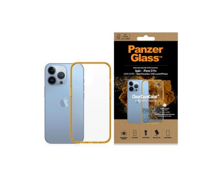 PanzerGlass ClearCaseColor Tangerine за Apple iPhone 13 Pro, прозрачен/оранжев на супер цени
