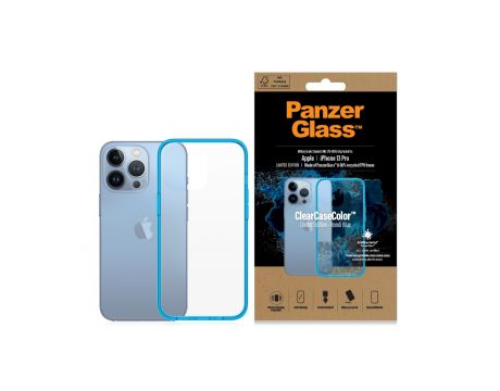 PanzerGlass ClearCaseColor Bondi Blue за Apple iPhone 13 Pro , прозрачен/син на супер цени