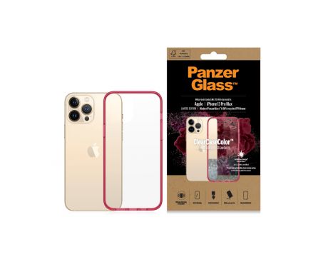 PanzerGlass ClearCaseColor Strawberry за Apple iPhone 13 Pro Max, прозрачен/червен на супер цени