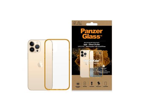 PanzerGlass ClearCaseColor Tangerine за Apple iPhone 13 Pro Max , прозрачен/оранжев на супер цени