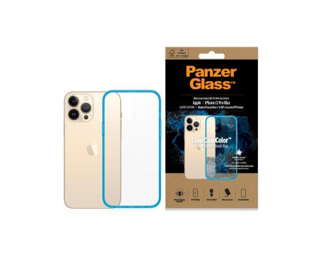 PanzerGlass ClearCaseColor Bondi Blue за Apple iPhone 13 Pro Max, прозрачен/син на супер цени