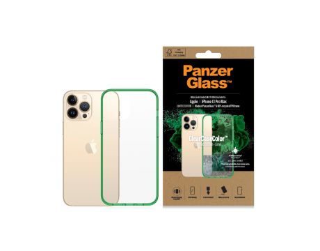 PanzerGlass ClearCaseColor Lime за Apple iPhone 13 Pro Max, прозрачен/зелен на супер цени