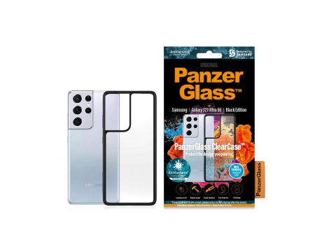 PanzerGlass ClearCase за Samsung Galaxy S21 Ultra, прозрачен/черен на супер цени
