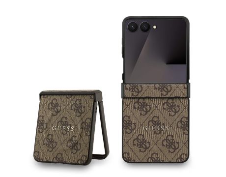 GUESS Leather 4G Colored Ring за Samsung Galaxy Z Flip 7, кафяв на супер цени