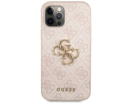 GUESS 4G Metal Logo за Apple iPhone 12/12 Pro, розов на супер цени