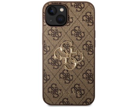 GUESS 4G Metal Logo за Apple iPhone 15, кафяв на супер цени