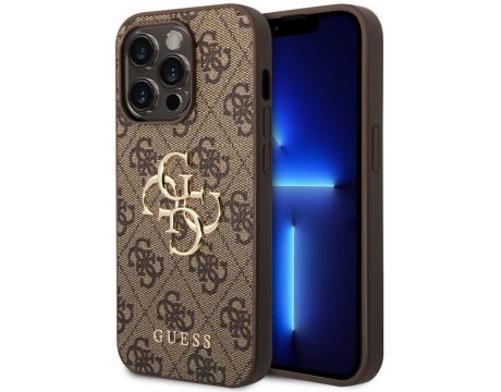 GUESS 4G Metal Logo за Apple iPhone 15 Pro Max, кафяв на супер цени
