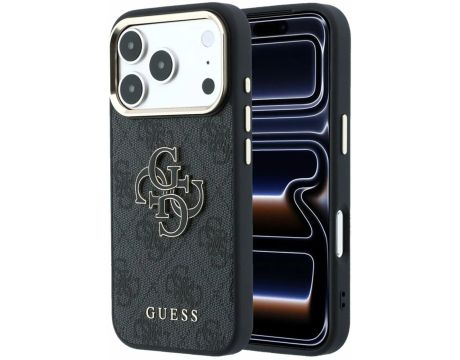 GUESS PU 4G Resin Metal Logo за Apple iPhone 18 Pro Max/ 17 Pro Max, черен/златист на супер цени