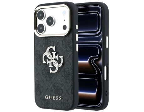 GUESS PU 4G Strass Metal Logo за Apple iPhone 18 Pro Max/ 17 Pro Max, черен на супер цени