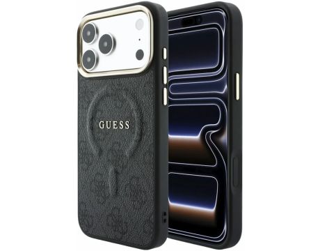 Guess PU Leather Frame Embossed за Apple iPhone 18 Pro / 17 Pro, черен на супер цени