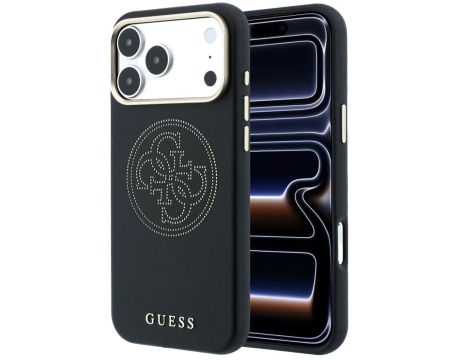 GUESS PU Semi Wrap Perforated 4G Logo Magsafe за Apple iPhone 18 Pro / 17 Pro, черен на супер цени