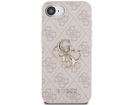 GUESS 4G Metal Logo за Apple iPhone 16e/17e, светлорозов на супер цени
