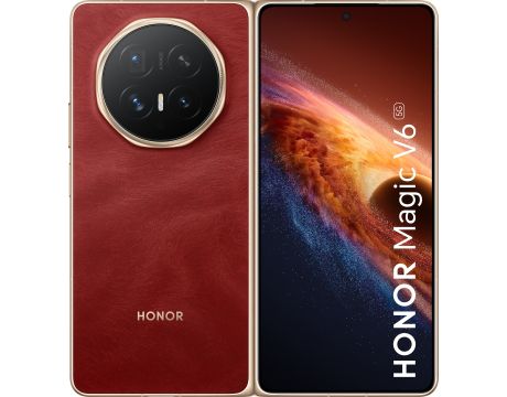 смартфон HONOR Magic V6, 16GB, 512GB, Red и смарт часовник HONOR Watch 6 на супер цени