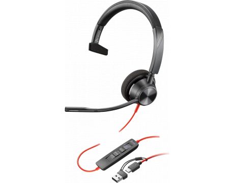 HP Poly Blackwire 3310 Microsoft Teams, черен на супер цени
