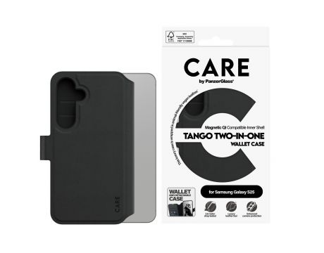 PanzerGlass Care Tango Two-in-One Magnetic QI за Samsung Galaxy S25, черен на супер цени
