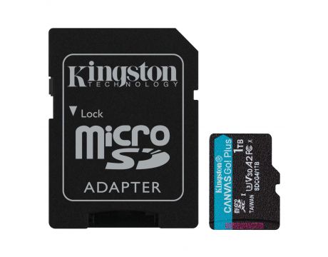 1TB microSDXC Kingston Canvas Go Plus Gen4 + SD Adapter, черен на супер цени
