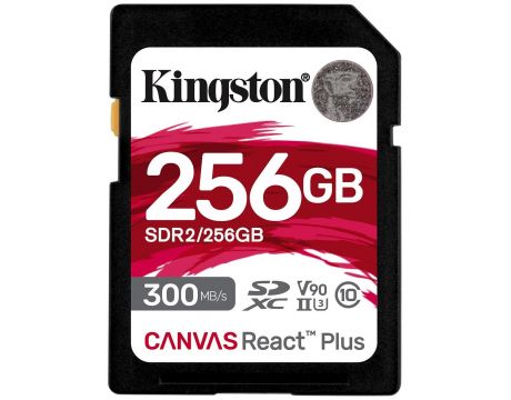 256GB SDHC Kingston Canvas React Plus, черен на супер цени