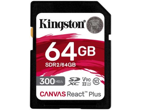 64GB SDHC Kingston Canvas React Plus, черен на супер цени