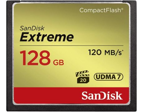 128GB CF SanDisk Extreme, златист на супер цени
