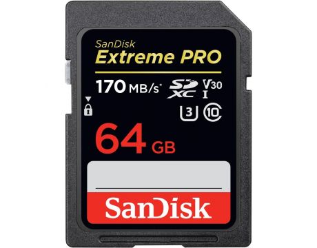 64GB SDXC SanDisk Extreme PRO, черен на супер цени