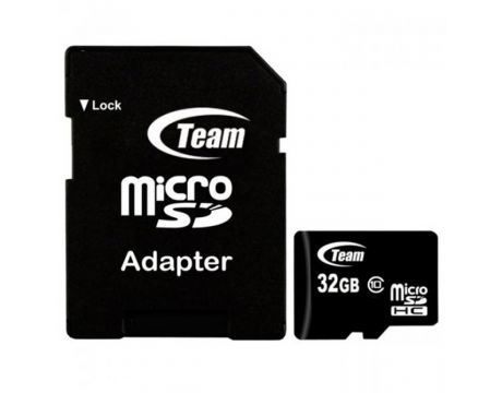 32GB microSDHC Team Group + SD адаптер, черен на супер цени