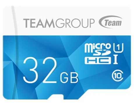 32GB microSDHC Team Group + SD адаптер, бял/син на супер цени
