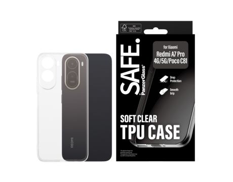 SAFE Soft Clear TPU за Xiaomi Redmi A7 Pro/4G/5G/Poco C81, прозрачен на супер цени