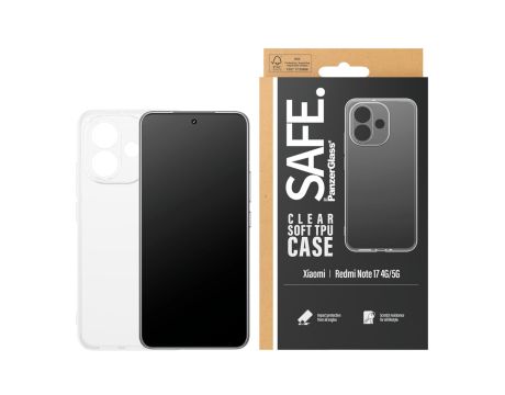 SAFE Clear Soft TPU за Xiaomi Redmi Note 17 4G/5G, прозрачен на супер цени