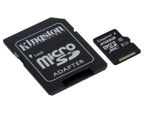 256GB microSDXC Kingston Canvas Select, черен + SD Adapter на супер цени