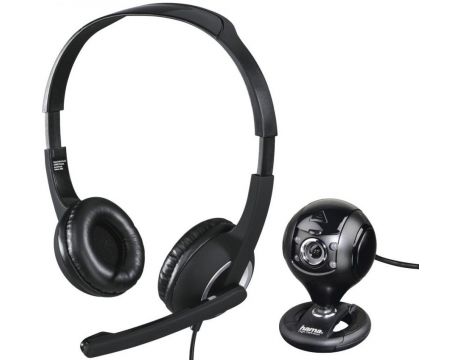 Слушалки с уеб камера Hama HS-P150, черен на супер цени