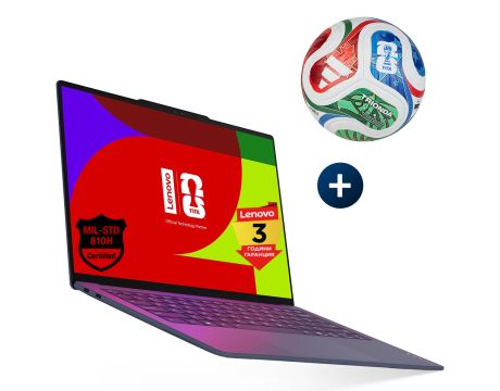 лаптоп Lenovo Yoga Slim 7 Ultra 14IPH11 Aura Edition FIFA World Cup 26 Edition и футболна топка FIFA World Cup 26 Trionda Pro на супер цени