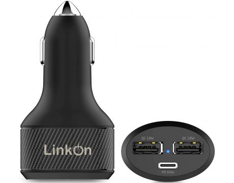 LinkOn 84W USB-C Car Charger, черен на супер цени