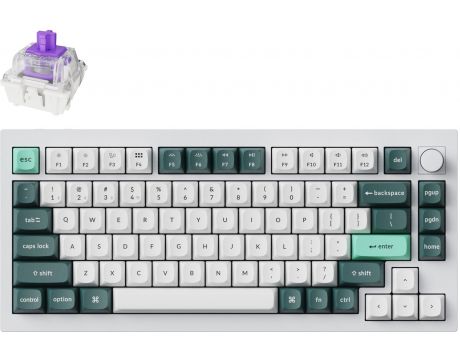 Keychron Q1 HE QMK, бял/зелен на супер цени
