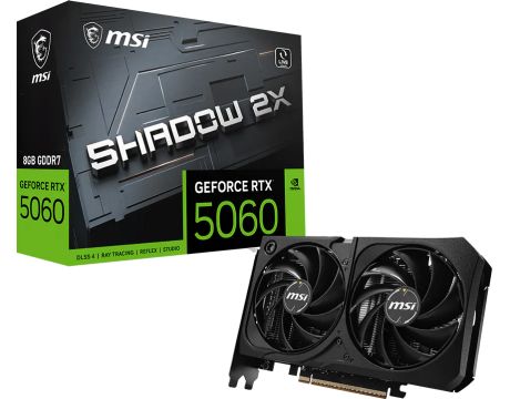 MSI GeForce RTX 5060 8GB SHADOW 2X MAX DLSS 4 на супер цени