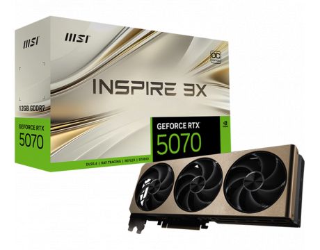 MSI GeForce RTX 5070 12GB INSPIRE 3X OC DLSS 4 на супер цени
