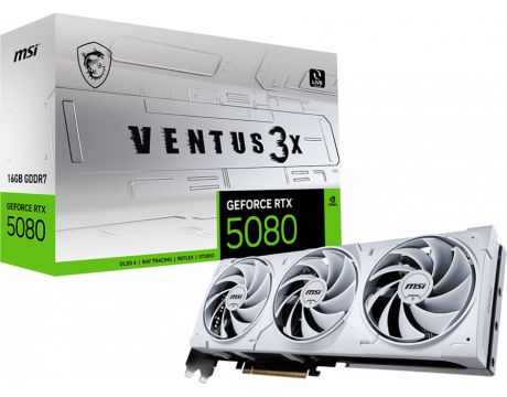 MSI GeForce RTX 5080 16GB VENTUS 3X OC WHITE DLSS 4 на супер цени