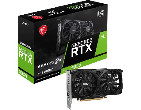 MSI GeForce RTX 3050 6GB VENTUS 2X E OC DLSS на супер цени