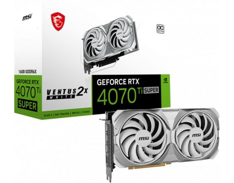 MSI GeForce RTX 4070 Ti Super 16GB Ventus 2X White OC DLSS 3 на супер цени