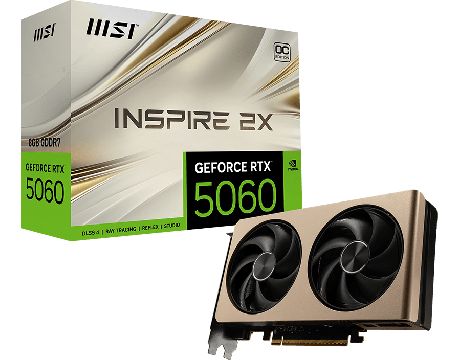 MSI GeForce RTX 5060 8GB INSPIRE 2X OC DLSS 4 на супер цени