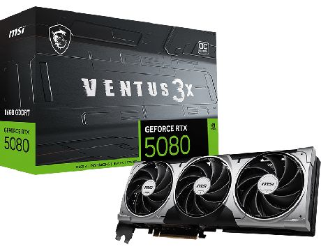 MSI GeForce RTX 5080 16GB VENTUS 3X OC DLSS 4 на супер цени