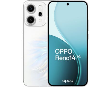 OPPO Reno14 5G, 12GB, 512GB, Opal White на супер цени