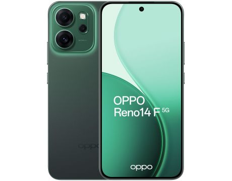 OPPO Reno14 F 5G, 8GB, 256GB, Luminous Green на супер цени