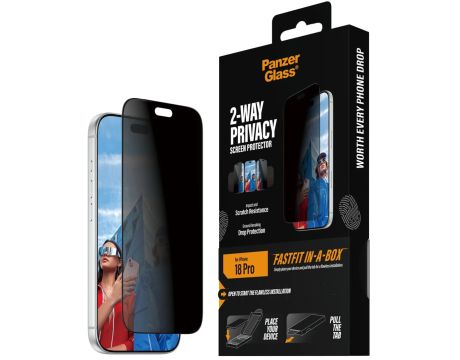 PanzerGlass 2-Way Privacy за iPhone 18 Pro, прозрачен на супер цени