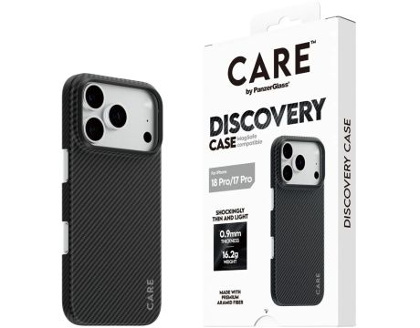 PanzerGlass CARE Discovery за Apple iPhone 17 Pro/18 Pro, черен на супер цени