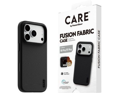 PanzerGlass CARE Fusion Fabric за Apple iPhone 17 Pro/18 Pro, черен на супер цени