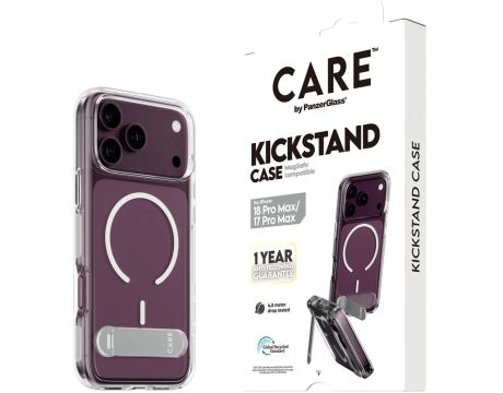 PanzerGlass CARE Kickstand за Apple iPhone 17 Pro Max/18 Pro Max, прозрачен на супер цени