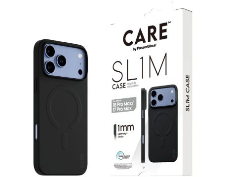 PanzerGlass CARE Sl1m за Apple iPhone 17 Pro Max/18 Pro Max, черен на супер цени