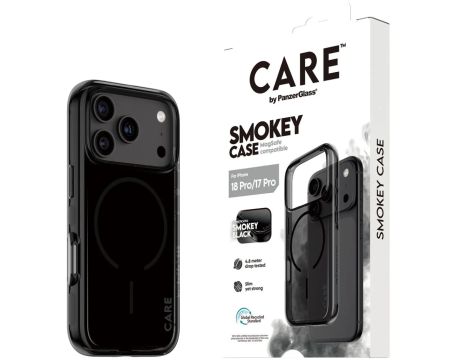 PanzerGlass CARE Smokey за Apple iPhone 17 Pro/18 Pro, черен на супер цени