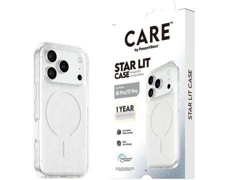 PanzerGlass CARE Star Lit за Apple iPhone 17 Pro/18 Pro, прозрачен на супер цени
